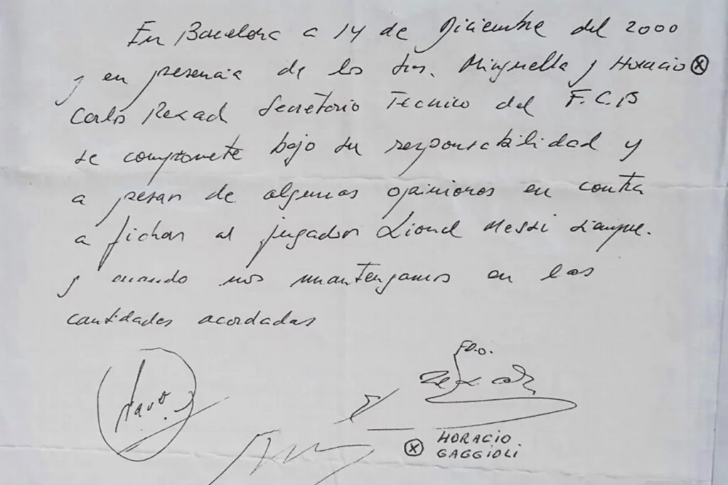 messi's napkin contract with fc barcelona